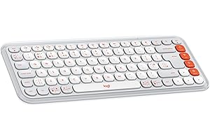 Logitech POP ICON KEYS Wireless Bluetooth Keyboard, Comfortable Typing, Programmable Keys, Easy-Switch Between up to 3 Devices, for Laptop, Tablet, PC, QWERTY UK English Layout – White
