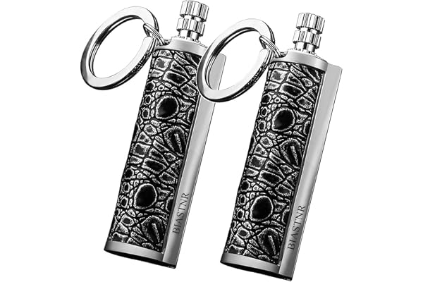 BIASTNR Lot de 2 allumettes permanentes allumettes allume-feu immortelles avec porte-clés, briquet à silex rechargeable au kérosène pour camping randonnée