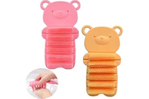 YUEMING 2 pièces Kinderhandbürste Handmassagebürste Nagelreinigungsbürste Reinigungsbürste fingerspaltbürste Bärenformbürsten für Hand und Nagel Reinigung