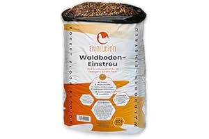 eivolution Waldboden-Einstreu 60L - Staubfrei, Kompostierbar, Bio-Abbaubar - Perfekt für Stall & Voliere mit Geruchsbindung