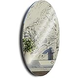 Organizedlife Oval Wall Mounted Mirror Makeup Mirror Frameless, Bedroom Or Bathroom Mirror, Horizontal Or Vertical Mirror