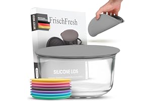 FrischFresh 16 cm gris, couvercle flexible, hermétique, dessous-de-plat pour casseroles et bols, étanche à l’air et à la lumière, compact, durable, micro-ondes, sans BPA, -40°C +200°C.