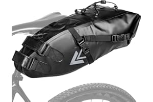 Jeebel Borsa da Sella Bici, Borse da Bicicletta Posteriori Laterali Borsa da Sottosella Impermeabile 10L Portaoggetti da Sella Leggero Per Ciclismo Bici Corsa MTB Mountain bike, Nero