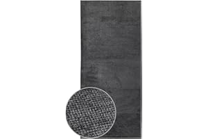 ‎KARAT KARAT Premium Teppichläufer gewebt - 80 x 200 cm, Anthrazit - Flauschiger Baumwoll Teppich - Läufer für Küche, Flur & Wohnraum - Flurläufer Küchenläufer Flurteppich (Azade)