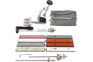 JEANOKO Profesjonalna Ostrzałka do Noży z 10 Osełkami, Zestaw do Ostrzenia Noży Solidny Kamień do Ostrzenia 360 Obrót Flip Design System Ostrzenia o Stałym Kącie