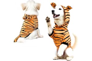 Puluole Halloween Dog Costume - Pet Cosplay Tiger Clothes,Cat Coat Hoodie Outfits,Apparel for Dog and Cat(M)