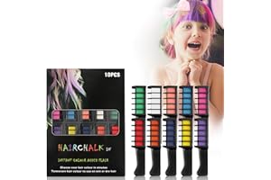 HOUSN 10 colores Peines de Tiza para el Pelo,Lavables Tinte para Cabello,Tinte Pelo Lavable NiñOs Hair Chalk Set,Tizas para el Pelo para Cabello,Halloween y Cumpleaños Infantiles