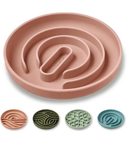 Lesipee Slow Feeder Hondenbak voor grote en kleine honden, anti-verstikking, hondenvoerbak met antislipbasis, interactieve langzaam etende kom voor huisdieren, siliconen voerbak voor puppy's en katten