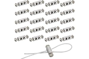 LLGSDLL 20 Pezzi morsetti per cavi con tappo terminale a vite, Clip per Fune Metalliche Morsetto Cavo a Fune Morsetto per Fune, Clip per Fune Metallico Cavi Sartiame per 1-2mm di Diametro