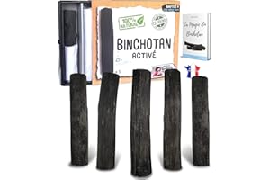 Baytiz ® Filtro de Agua de Carbón Activo - x5 Binchotan Bio - Purificador de Agua del Grifo - Activado Madera Garrafa Cristal Filtros Mesa Carbono Jarra Cartucho Activado Bambu Filter Black Cartuchos