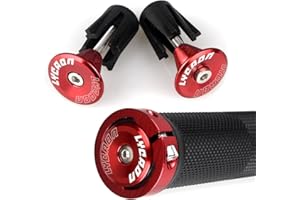 LYCAON Bike Handlebar Grips, Non-Slip Rubber Bicycle Handle Grip with Aluminum Lock, Bike Hand Grip for Scooter Cruiser Urban Bikes Tricycle MTB BMX Foldable Bicycle