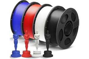 ANYCUBIC Filament PLA+ pour Imprimante 3D, 1.75mm Filament D'Impression 3D à Haute Solidité et Résistance à la Température, 4KG de Filament PLA Plus, Noir + Blanc + Bleu + Rouge