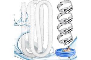 FFTANXS 2 pcs Manguera piscina 32mm,Tubo piscina 32mm,Manguera limpiafondos piscina,Manguera piscina,Tubo piscina con 4 abrazaderas metálicas,para piscinas elevadas,spa,Accesorio ideal para piscinas (Blanco)