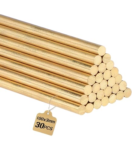 Tondino In Ottone Massiccio Diametro 1,5mm - 10 Barre Da 300mm Per Modellismo Fai Da Te