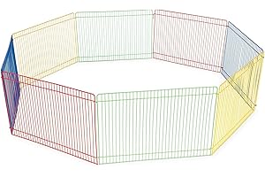 PH PREVUE HENDRYX Prevue Pet Products Multi-Color Small Animal Playpen, Enclosed Pet Fence for Small Animals, Expandable Barrier Panels for Indoor or Outdoor Pet Activity,13-Inch