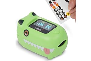 Pulox PO-230 Pulsiossimetro per bambini - In verde con adesivi - Misurazione della saturazione di ossigeno e della frequenza cardiaca