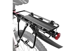 SPGOOD Portapacchi Bici Posteriore,Rapido Sgancio Regolabile Portapacchi Bici con Riflettore Rack Reggisella per Mountain Portabagagli Cargo