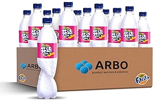 ‎ARBO-LIVING Fanta White Peach 500ml 12er Pack - intensiver weißer Pfirsichgeschmack - China Edition - Pfirsich mit feiner Kohlensäure versetzt, PET Flaschen - ArBo-Living Quality