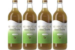 Kombucha Onflow - Té Kombucha Sabor Citricos, Manzana y Canela, Mango y Remolacha, Te Verde, Melon y espirulina (Te Verde, 1 Litro)