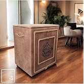 Home Sweet Home Kapaklı A&ccedil;ılır Sandıklı Puf Tabure Fonksiyonel ve Şık Saklama Alanı Antre Mobilya Kahverengi 40 x 40