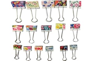 SHINEONE 19mm 25mm 32mm Assorted 3 Size Design Metal Binder Foldback Clips Bulldog/Paper Clips/Binder Clips File Paper Money Receipts File Clamps, Planner Organiser Office, Multifunction Pcs (30 Clips)