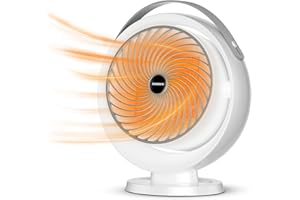 Senmeo Heizlüfter Energiesparend Leise 1000W, 2S Sofortheizung Heizlüfter Energiesparend mit 2 Heizstufen, 30°Flip Nach Oben und Unten, Heizlüfter Elektroheizung Keramik, Überhitzungs- & Kippschutz