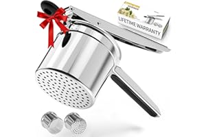 ‎SPEENSUN Kartoffelpresse für Kartoffelpüree,450ML und 2 austauschbare feste Scheiben,kartoffelstampfer für flauschiges Kartoffelpüree,abnehmbare und strapazierfähige Kartoffelpresse mit Silikongriff