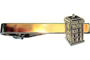 ENAMEL WORLD Doctor Who Tardis Time Machine Police Call Box Sci Fi Metal Enamel Tie Clip