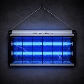 Coverzone 30W Al&uuml;minyum G&ouml;vde LED &Ccedil;ift T&uuml;pl&uuml; Elektrikli Sinek ve Sivrisinek &Ouml;ld&uuml;r&uuml;c&uuml; Cihaz 48x26x7 cm Zincir Askılı B&ouml;cek &Ouml;ld