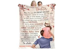 ‎YGFADH YGFADH Kuscheldecke Personalisierte Flauschige Geschenke Decke An Unsere Tochter von Eltern,Super Weiche Decke Mama und Papa für Tochter Positive Ermutigung und Liebe Tochter Sofadecke