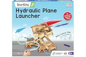 Smartivity 2in1 Hydraulic Aeroplane & Dart Launcher STEM Toy for Kids 6-8-10-12-14 Years Old Shoots Planes/Darts I Christmas/Birthday Gifts for Boys & Girls DIY Science Kit for Kids 6-14