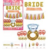 Bride To Be Bekarlığa Veda Parti S&uuml;s&uuml; Seti, Rose Gold Folyo Balonlu Gelin Partisi Dekorasyon Seti, Konfeti Balon ve Y&uuml;z&uuml;k Bal