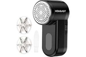 Fabric Shaver, HOMEASY Portable Lint Remover Debobbler Clothes Shaver, Bobble Remover for Clothes Adjustable 2 Speed Lint Shaver with 3 Blades Included (Black)