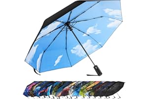 ZUOYOUZ Parapluie Pliant, Petit Parapluie de Poche Solide Portable, Parapluie Anti Tempete à Ouverture et Fermeture Automatiques, Parapluie Resistant au Vent, Parapluie Inversé pour Hommes et Femmes