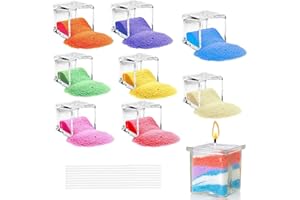 Scentoria Kerzensand, Paraffinwachs für Kerzen, Kerzenwachs Granulat 8 Farben, mit 10 Dochte, Wachsgranulat für Kerzen, Kerzenwachs zum Gießen, Kerzensand für die DIY Kerzenherstellung (240g)