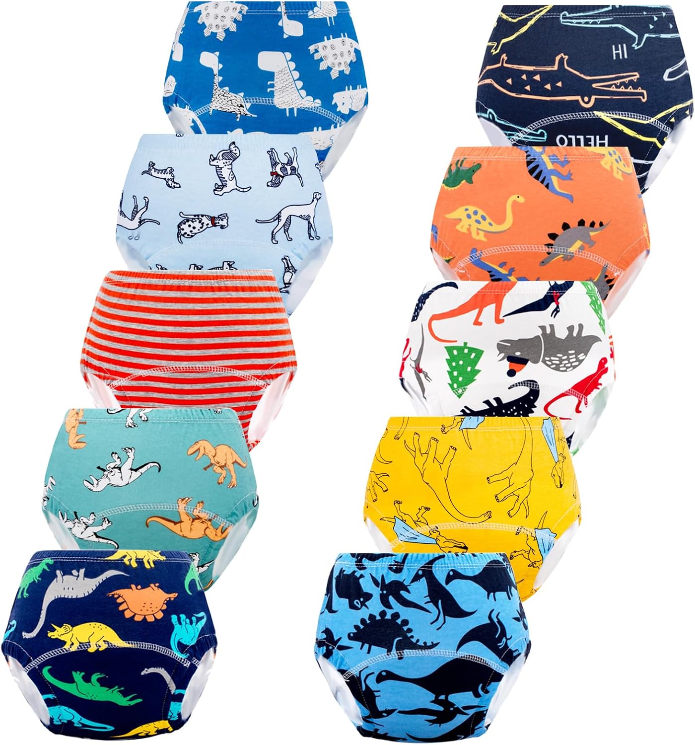 JackLoveBriefs Baby Potty Training Pants Boys Girls Training Underwear Reusable (10 Pack)