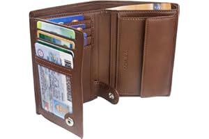 TRAVANDO Portefeuille Homme „Dublin“ avec Blocage RFID - Porte-Monnaie Noir Classique, Porte-Cartes Format Portrait - Rangement pour Pièces, Carte de Crédit, Billets, CB