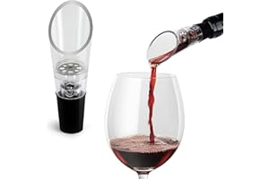 TenTen Labs Verseur Aérateur à Vin Décanteur à Vin (pack de 2) – Bec Verseur de Qualité Premium – Pour Carafe à Decanteur – Coffret Cadeau Inclus – Noire