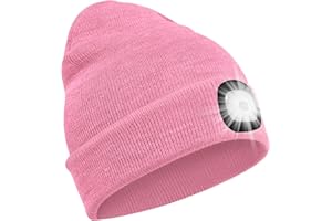 SPGOOD LED Beanie Beleuchtete Mütze mit Licht,Wiederaufladbare Winter Warm LED Haube mit Lampe für Angeln,Jogger,Camping,Laufen,Geschenke für Männer Frauen