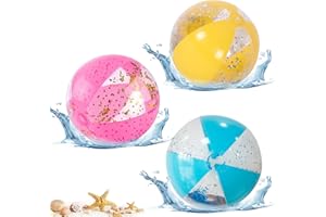 LUMOOM 3 Piezas, Bola De Agua Brillante Inflable, Bola Gigante Inflable para Playa, Pelota De Piscina para Fiestas, Pelotas De Buceo 40cm, para Actividades De Verano Al Aire Libre