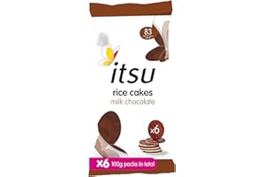itsu Rice Cakes Sharing Healthy Snack 100g (Multipack of 6) | Gluten-Free | Milk Chocolate
