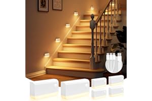 VOLISUN VOLISON Stair Lights Motion Sensor Indoor, 6 Pack Motion Sensor Night Light Stick on Wall, 1200mAh Rechargeable LED Stair Lights, Sensor Lights for Hallway, Bedroom, Closet, Bathroom,Toilet (White)