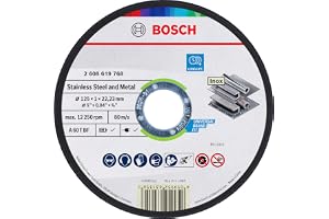 Bosch 1x Tarcza tnąca Stainless Steel/Metal Long Life 22,23mm | do Stal nierdzewna, Stal, Ø 125 mm, Akcesoria Mała szlifierka kątowa