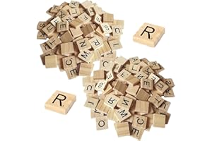 ZPLASK ZNDFTW 200 Pcs Scrabble Letters, Scrabble Letters for Crafts, Scrabble Tiles, Letters for Crafts for Wooden Letters Toy Scrabble Letters for Crafts & Educational and DIY Wood Gift Decoration