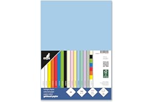 Kangaro - Papel de color azul pastel DIN A4-160g/m² FSC mix – 50 pack – Papel de carta DIY