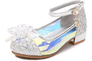 New front Bambine e Ragazze Scarpe col Tacco Principessa Elsa Scarpe da Principessa Scarpe per Costumi e Travestimenti Natale Carnevale martedì Grasso Regali Compleanno Antiscivolo