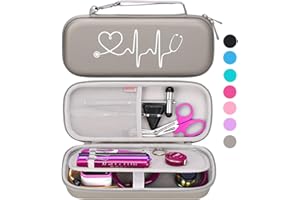 BOVKE Custodia rigida per stetoscopio per stetoscopi 3M Classic III, Lightweight II S.E, Cardiology IV, MDF Acoustica Deluxe - Extra Room per accessori per infermieri e forbici mediche EMT, Grigio