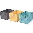 Ikea polyester Square Storage Box (Multicolour ; 18x27x17 cm ) - Pack of 3