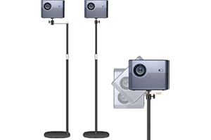 POLESTO Beamer ständer Projektor Halterung, Beamer Halterung Höhenverstellbar von 90-126cm mit 360°Winkelrotation, Platzsparend, Tragkraft bis zu 7kg, Kompatibel mit Beamern, Kameras, Handyhalterungen