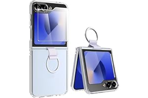 WEYNRBOX Hülle für Samsung Galaxy Z Flip 6 mit Ring,Clear Hülle Samsung Z Flip 6 Hart PC Dünn Stoßfest Anti-Kratz Schutzhülle für Galaxy Z Flip6 5G 2024 Handyhülle,Transparent